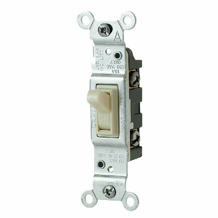 LEVITON Residential Grade 15 Amp Toggle Single Pole Switch, Ivory 204-01451-ICP